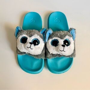 Ty Huskey Slush Blue Gray Slip-On Sandals Size USA 4-6 (Big Kids)
